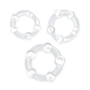 Set De Anillos Erectores Retardantes Con Perlas Stay Hard