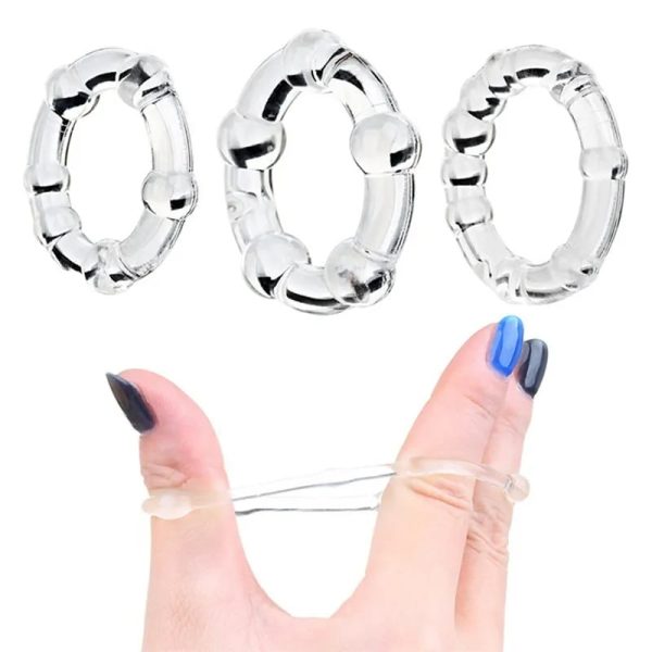 Set De Anillos Erectores Retardantes Con Perlas Stay Hard - Imagen 3
