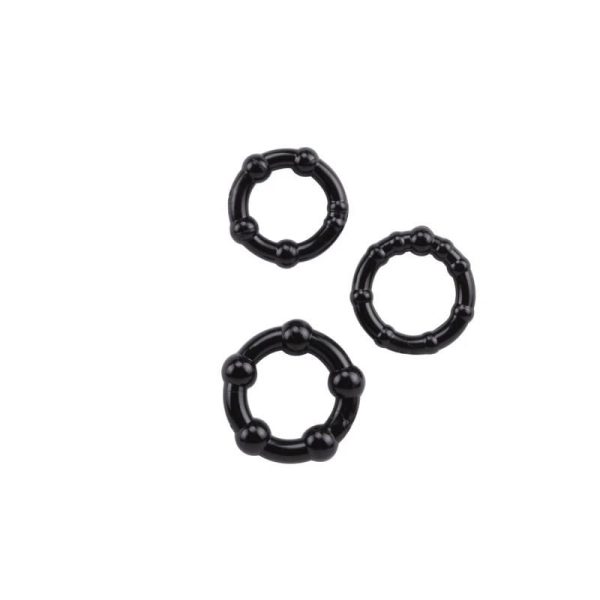 Set De Anillos Erectores Retardantes Con Perlas Stay Hard