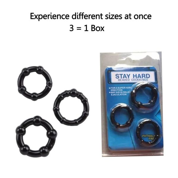 Set De Anillos Erectores Retardantes Con Perlas Stay Hard - Imagen 5