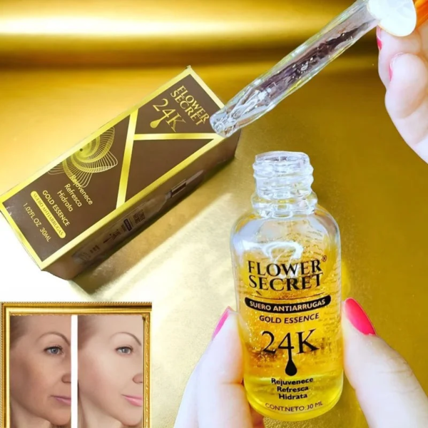 Serum Facial 24K Gold Antiarrugas Hidratante  Flower Secret - Imagen 4