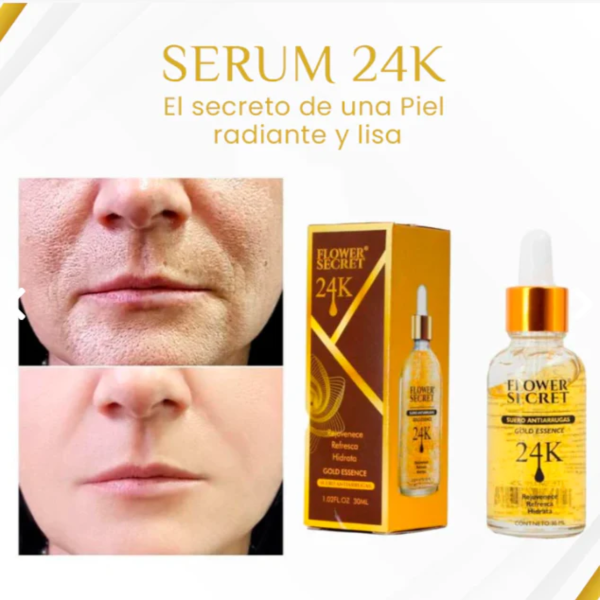 Serum Facial 24K Gold Antiarrugas Hidratante  Flower Secret - Imagen 5