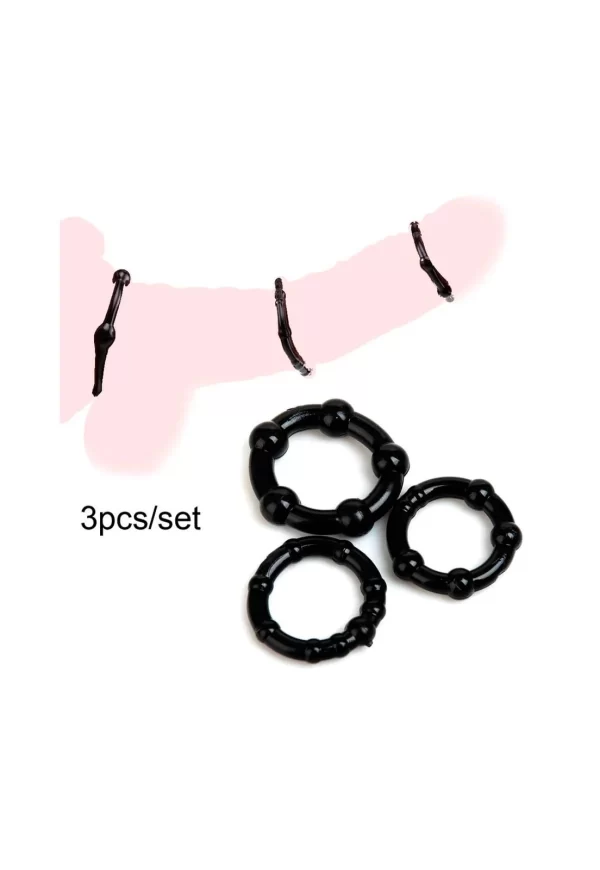 Set De Anillos Erectores Retardantes Con Perlas Stay Hard - Imagen 4